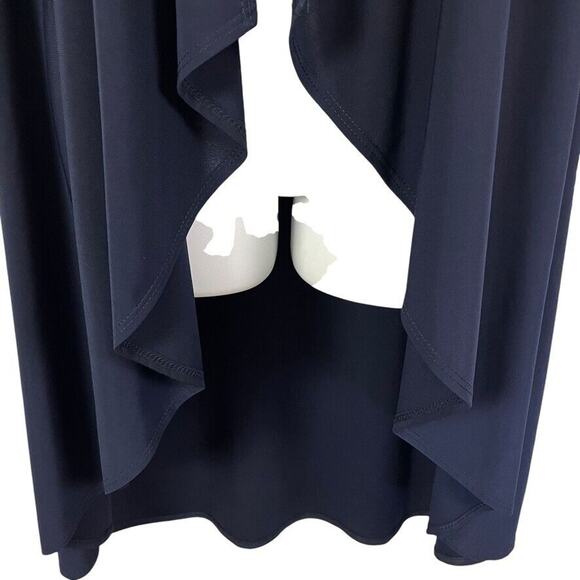 R&M Richards Navy Blue Jersey Knit Knee Length Open Stretch Jacket USA NWT sz 12 - Picture 5 of 16